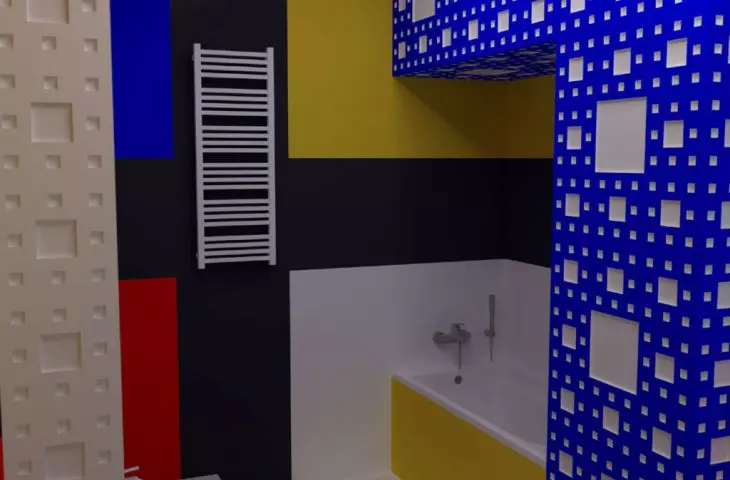 Projekt wnętrza łazienki w domu jednorodzinnym, proj. Daniel Czaja