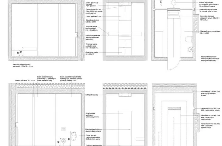 Projekt wnętrza łazienki w domu jednorodzinnym, proj. Ewelina Gryziecka