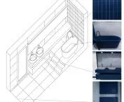 Projekt wnętrza łazienki w domu jednorodzinnym, proj. Angelika Grzywa