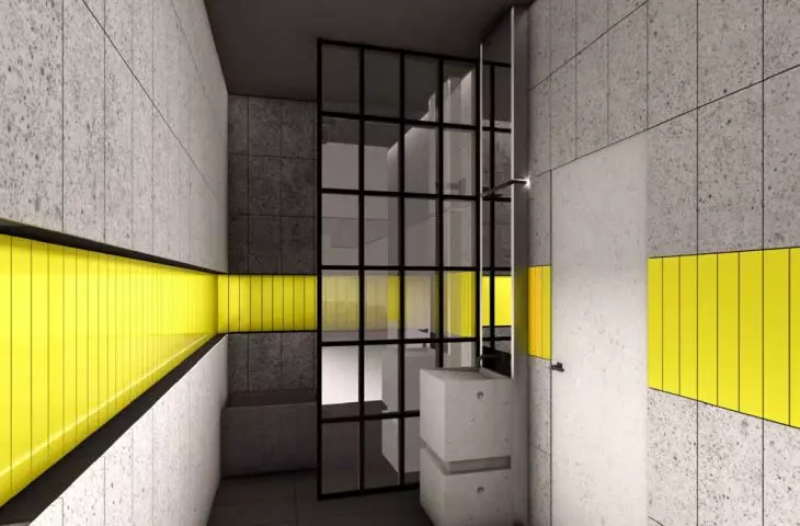 Projekt wnętrza łazienki w domu jednorodzinnym, proj. Maria Jakubczyk