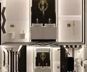 Projekt wnętrza łazienki w domu jednorodzinnym, proj. Magdalena Madej