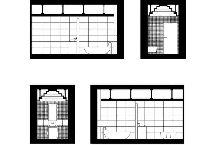 Projekt wnętrza łazienki w domu jednorodzinnym, proj. Sara Natkaniec