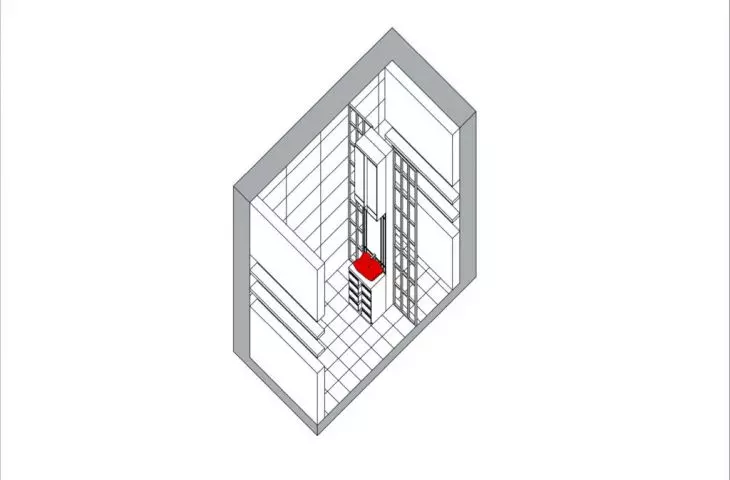 Projekt wnętrza łazienki w domu jednorodzinnym, proj. Julia Oświęcimska