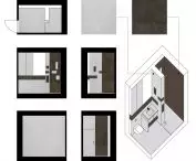 Projekt wnętrza łazienki w domu jednorodzinnym, proj. Klaudia Walczyk