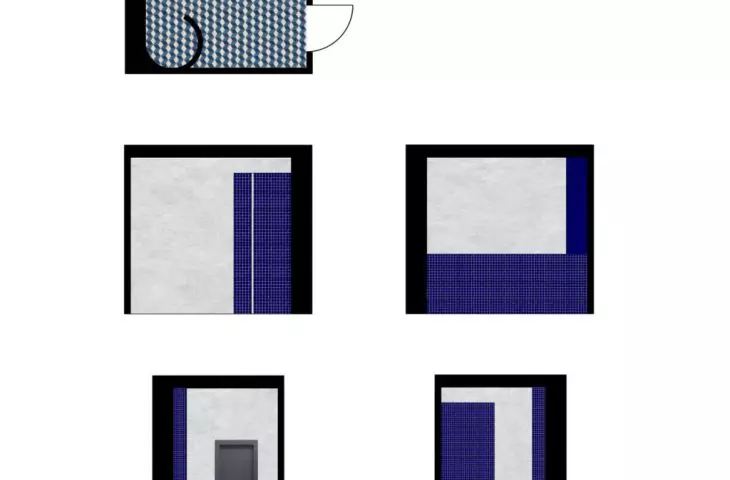 Projekt wnętrza łazienki w domu jednorodzinnym, proj. Aleksandra Wołek