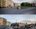 Wizualizacja przedwojenna i stan obecny przestrzeni w Śródmieściu Gdańska — okolice Huciska; najlepiej zachowany fragment