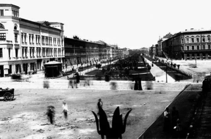 zabudowa przy ulicy Józefa Dietla, fot.: Ignacy Krieger, ok. 1895 roku (z prezentacji Marcina Bratańca)