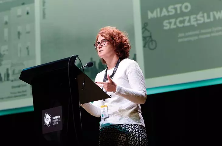 Prof. Kinga Racoń-Leja during the inauguration of the panel