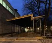 cafe in front of the Bunker of Art