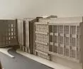 a mock-up of the establishment with its surroundings