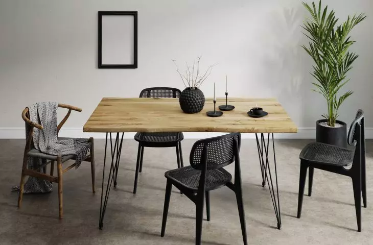 Live Edge table top with Hairpin legs bar 3