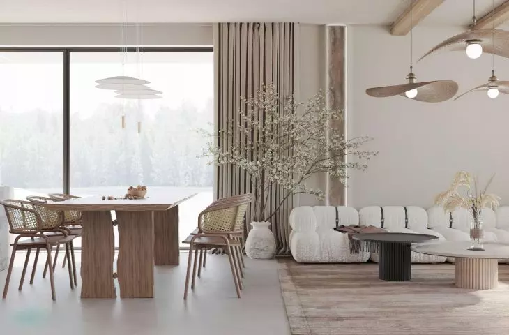 The interior has been decorated in the japanese style