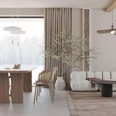The interior has been decorated in the japanese style