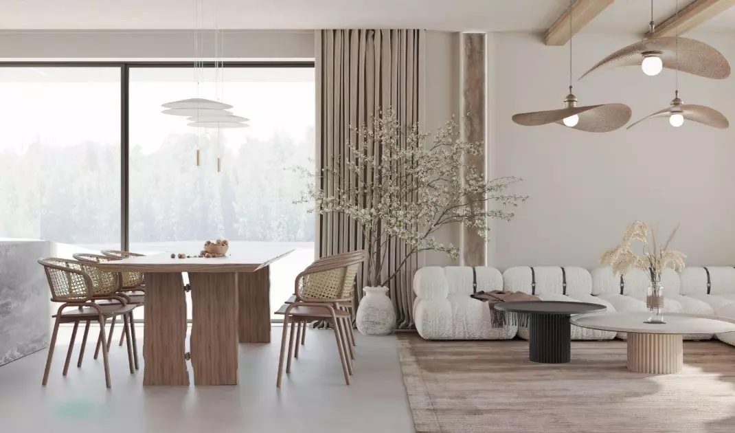 The interior has been decorated in the japanese style