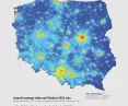 Brightness of the night sky over Poland in 2022