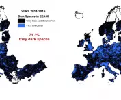 Mapy przedstawiające prawdziwie ciemne przestrzenie w UE