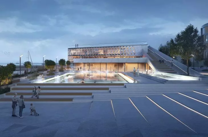 Port-marina building, pool view