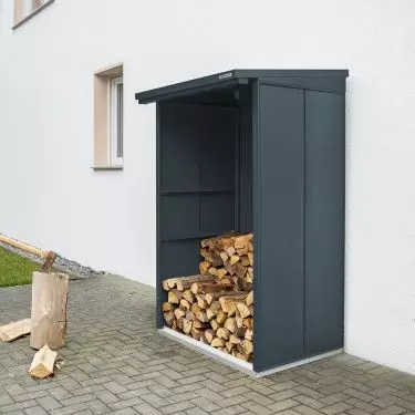 Modern fireplace wood rack, RAL 7016 color