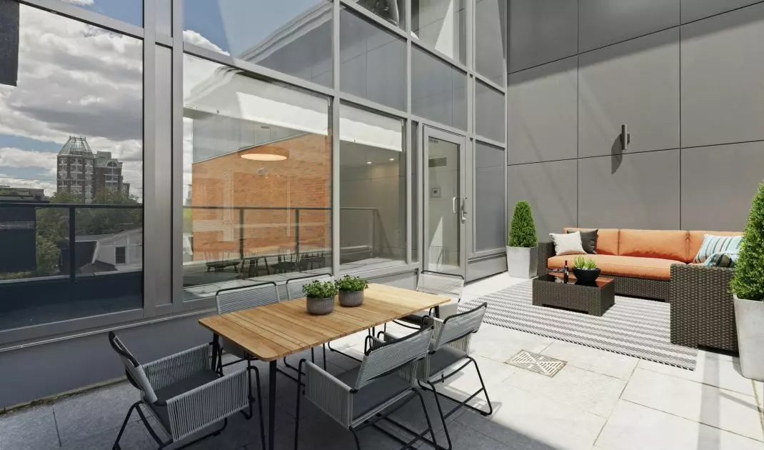 Ensure that the terrace tiles match the rest of the building