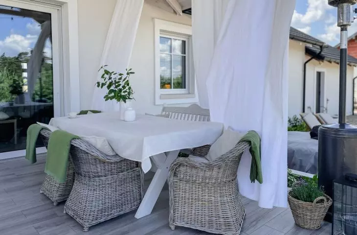 A dining area has also been arranged on the terrace