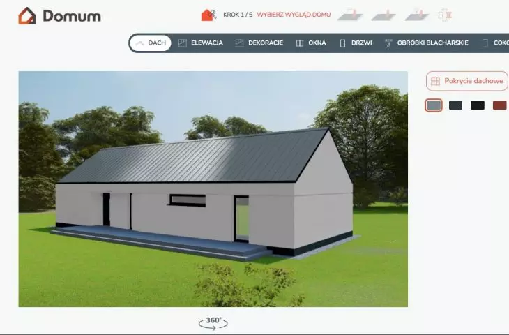 Configurator of ready-made prefabricated houses Domum.pl
