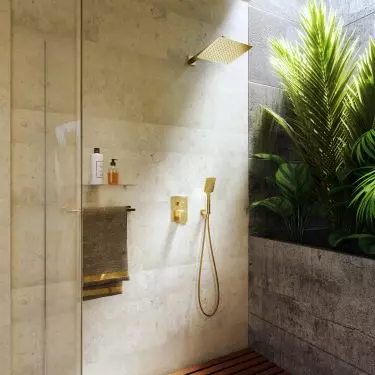 ARS Brushed Gold concealed shower kit