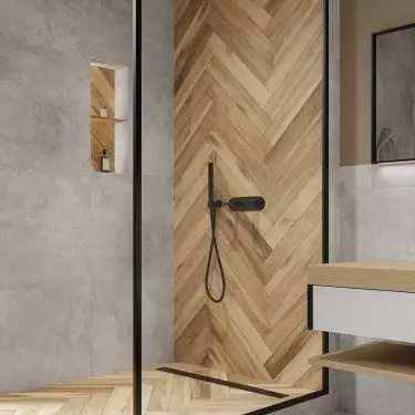 Kolekcje Podres Honey 9,5x60 i Baltimore 60x60 od Lis Ceramika