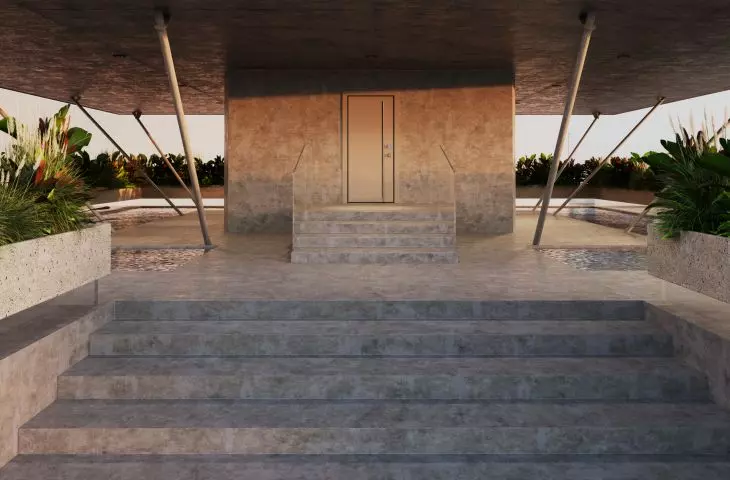 First floor, entrance to the building