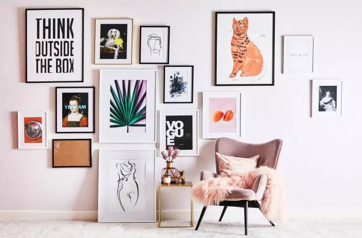 Get creative and decorate your walls with various graphics, photos and ornaments