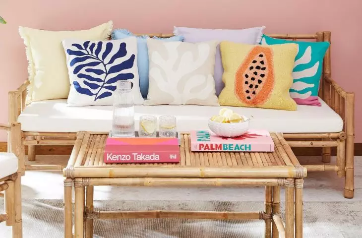 Even a few colorful pillows will liven up the interior