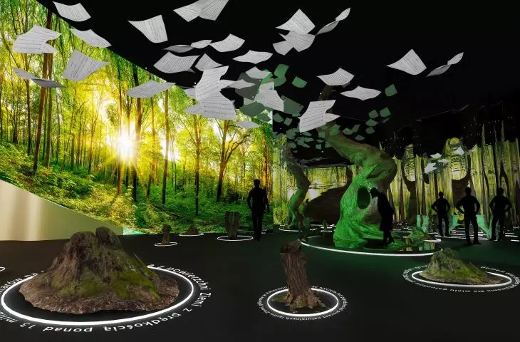 strefa 2 - instalacja z pniami