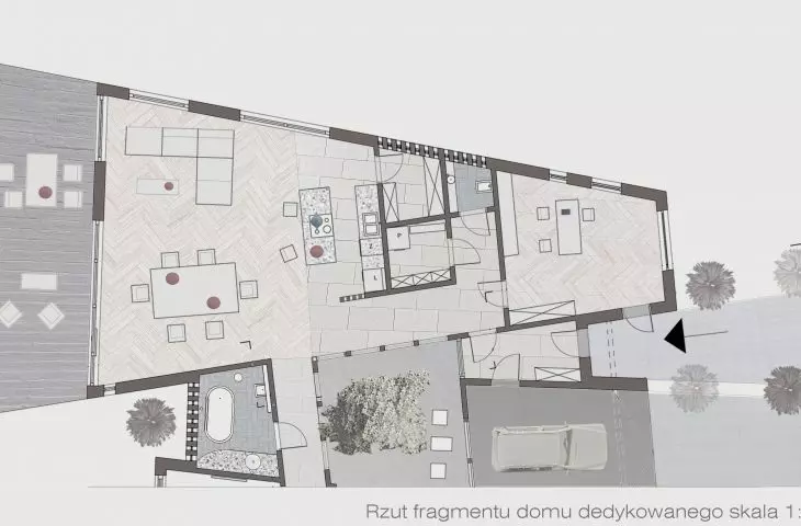 fragment rzutu domu dedykowanego