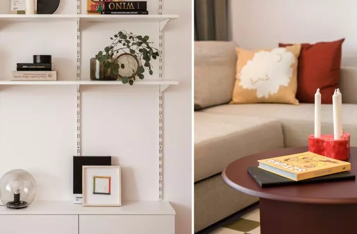 The furniture has a function to adjust the number and distribution of shelves