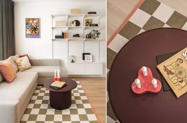 Raw furniture has been warmed up with accessories