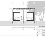 cross-section of a public toilet