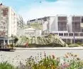 projekt przystanku tramwajowego na Praça Martim Moniz w Lizbonie z wykorzystaniem Urban MYCOskin