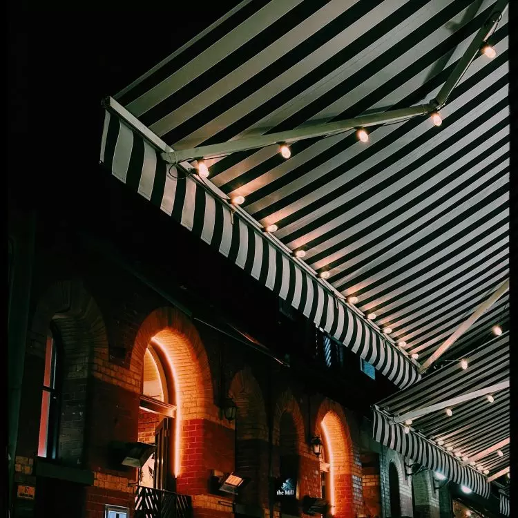 An awning is great protection from the sun and a little rain. However, during gusty winds and violent storms, it must be folded down