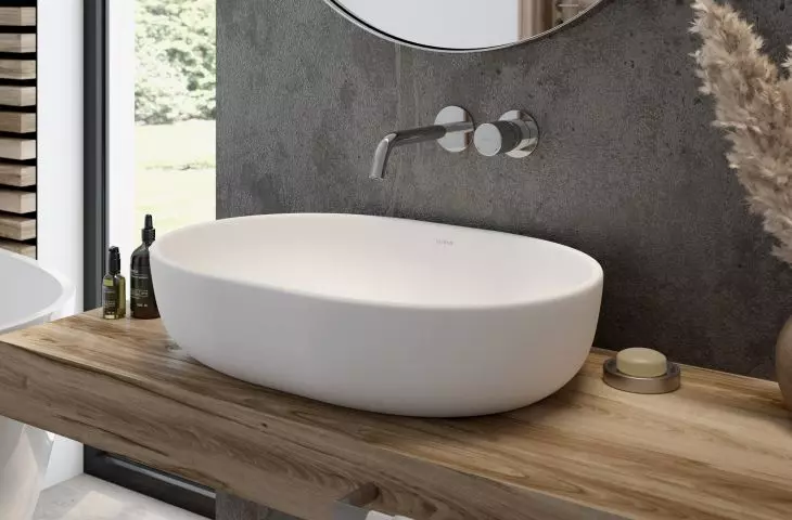 Hamnes - oval countertop washbasin with SmartClean coating, white (40809000)