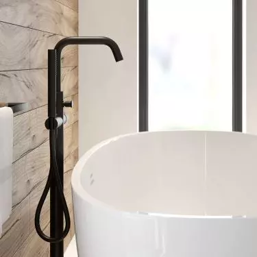 Hamnes - complete free-standing bath and shower mixer, matte black (34302300)