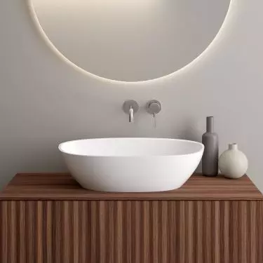 Ksuro 01 - washbasin 60x36 cm countertop oval white (20001000)