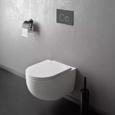 Ksuro 01 – miska WC wisząca Pure Edge z powłoką Intelligent Coat z deską wolnoopadającą biały (22801000)