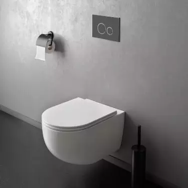 Ksuro 01 - Pure Edge wall-mounted toilet bowl with Intelligent Coat with free-standing seat white (22801000)