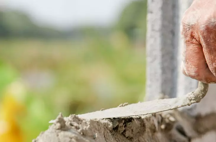 Mortar or other bonding material is used for masonry