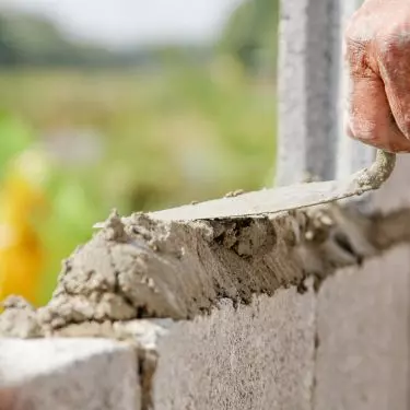 Mortar or other bonding material is used for masonry