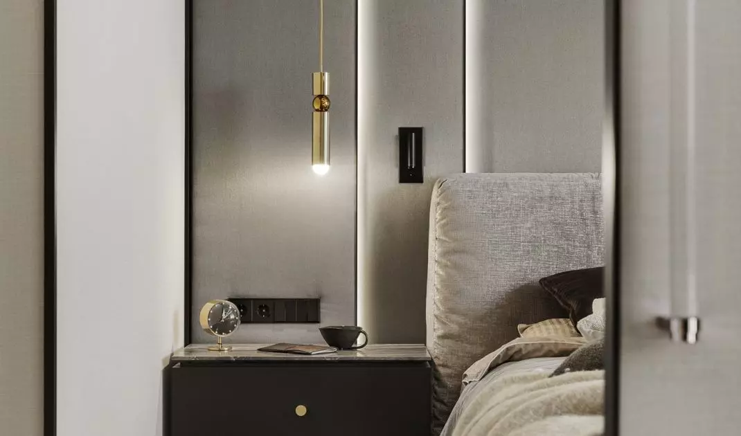 Bedside lamps resemble beads