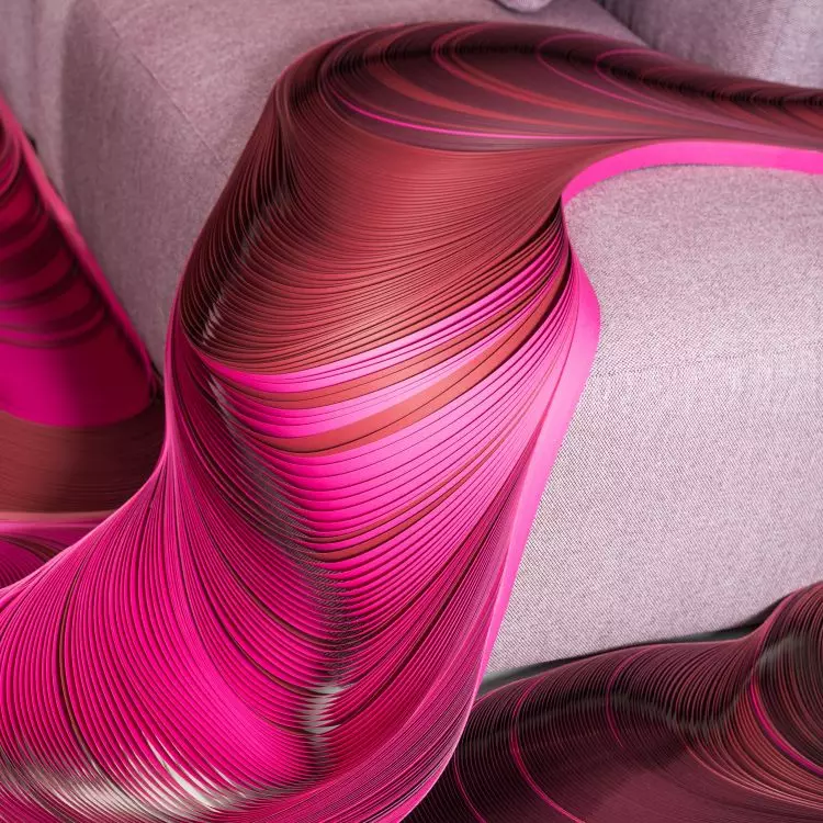 Elements of the installation resemble flower petals