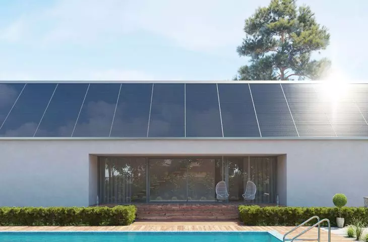 The active part of the roof is made of solar modules, and its primary function is to produce electricity