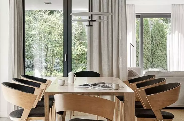 The table has a visible wood grain