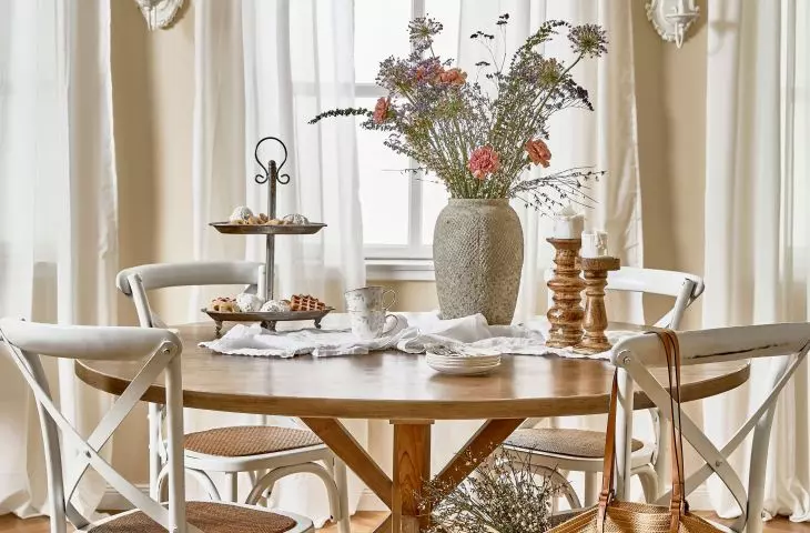 Complete the arrangement with vintage accessories
