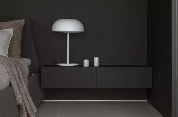 There are two versions of lamps on the bedside tables